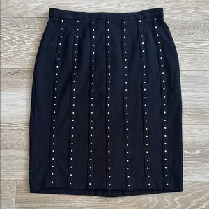 Carmen Marc Valvo Black Studded Skirt 4